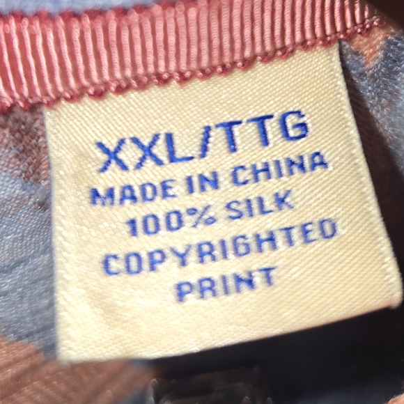 Tommy Bahama Silk Shirt in Coral And Green Men's Sz XXL - Picture 3 of 4